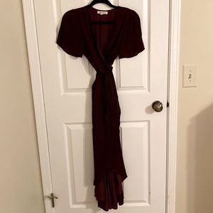 Honey Punch Burgundy Wrap Dress Size M